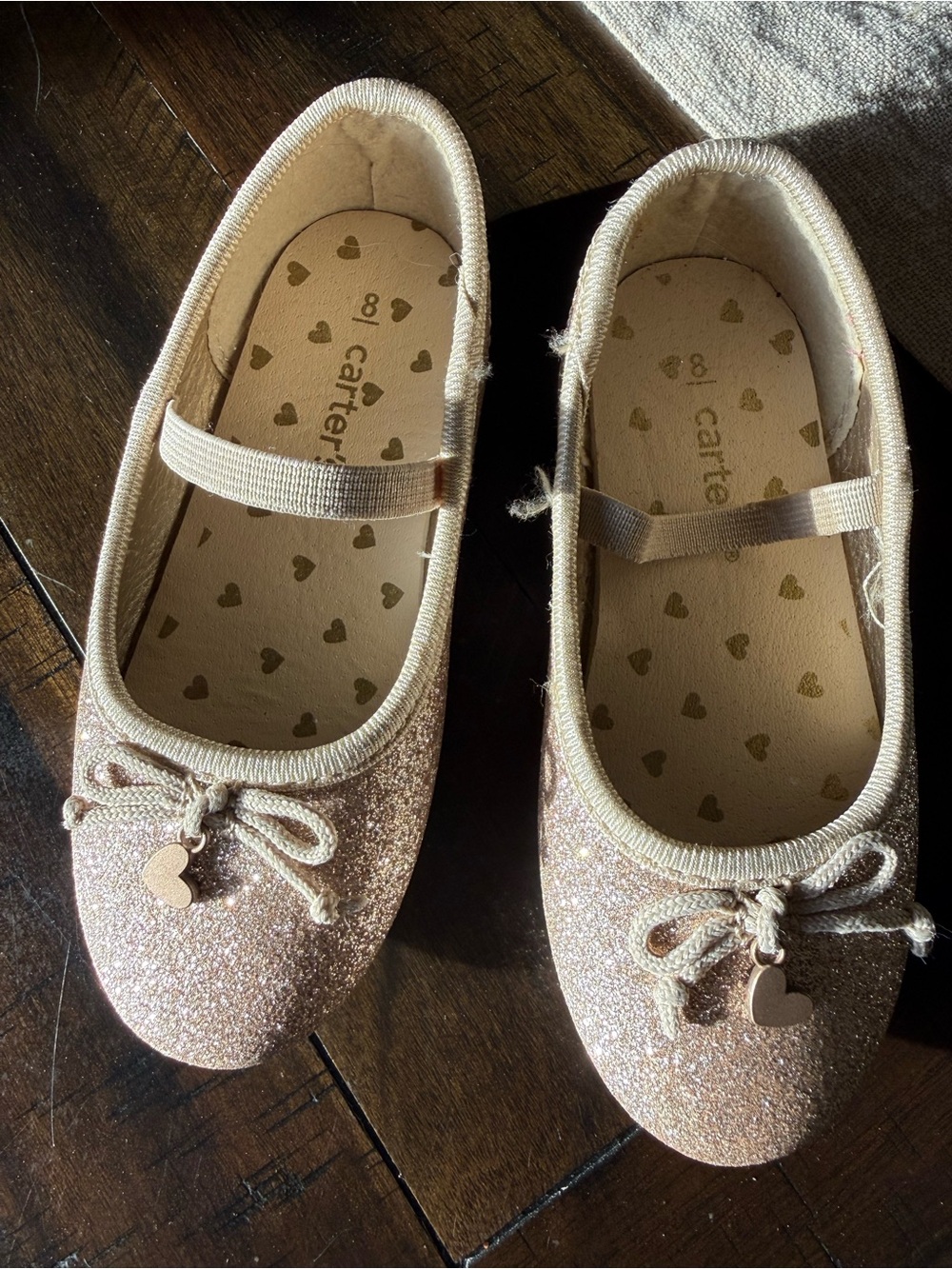 Carter's Girls Glitter Heart Ballet Flats - Gold